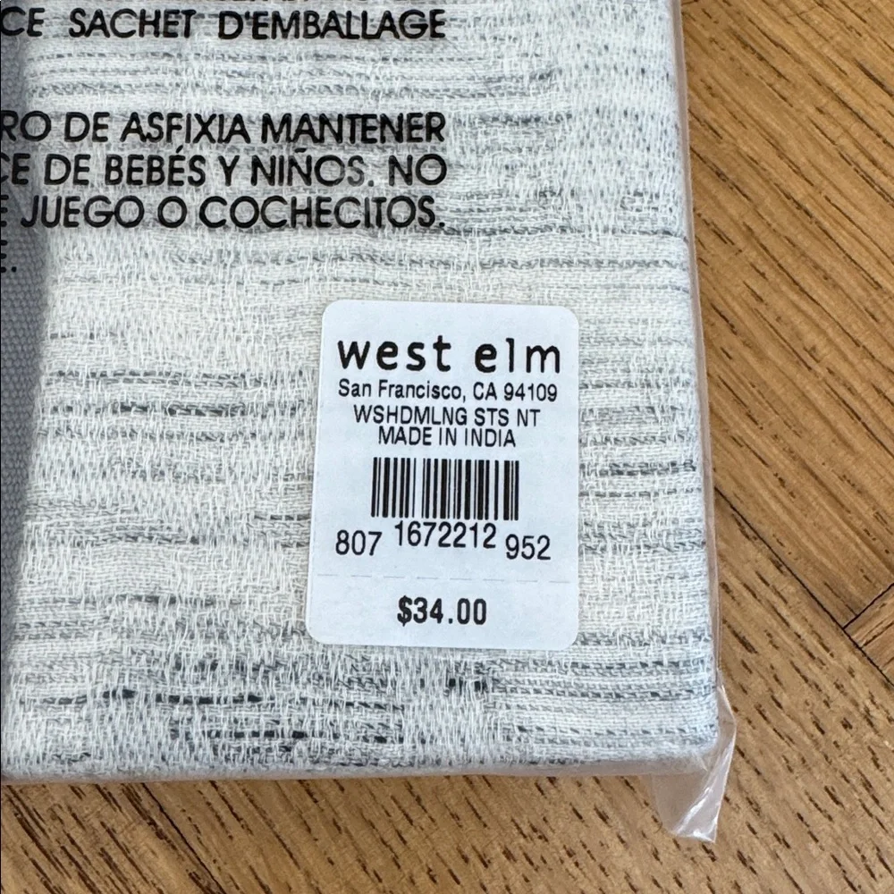NWT West Elm Organic Gray Heathered Melange Cotton Pillow Sham